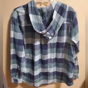 NWT LL Bean Plaid Flannel Hoodie